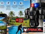 Cámara de seguridad de 3 lentes, 12MPX, Wifi.