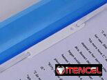 Carpeta A4, cubierta transparente, 2 puntas con bolsillo triangular. Material de polipropileno