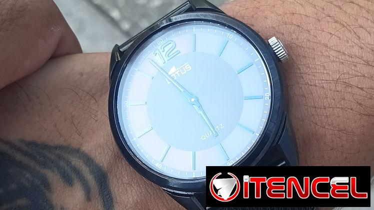 LOTUS Reloj Hombre Analógico de Acero Inoxidable 316l Negro – Movimiento de Cuarzo – Cristal Mineral de Alta Resistencia