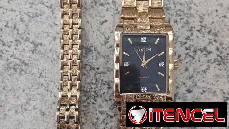 Reloj Elgin Diamond original con baño de oro