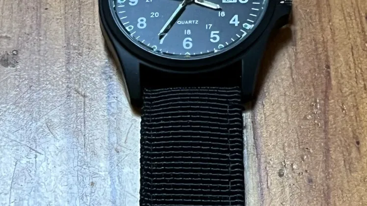 Reloj, elegante para hombre, negro, Pulsera, manilla de nylon