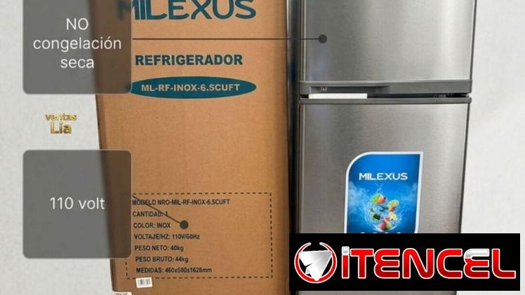 *Refrigerador Milexus 6.5 pies³*👣 *No es congelación seca*  – Precio 290 USD – Garantía 1 mes