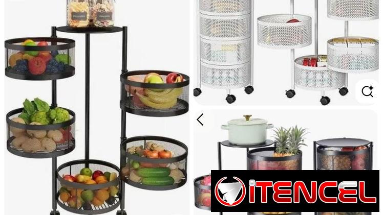 🍅Organizador metálico giratorio de 5 niveles  ✅Medida: 90 cm altura x 36 cm ancho.  🏷️$55 usd  – Disponibles en 🤍🖤