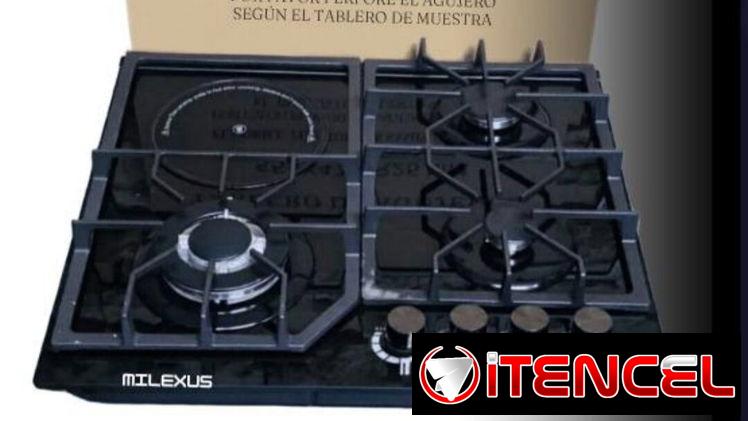Cocina empotrable Milexus  3 hornillas de gas + 1 Hornilla Infrarroja  Encendido por Magneto   Precio: 180 usd💸  1 mes