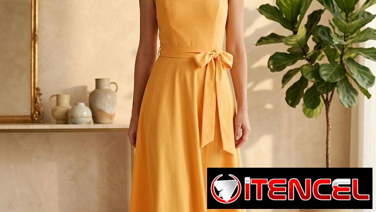 Vestido tono amarillo ideal para graduación talla M/L