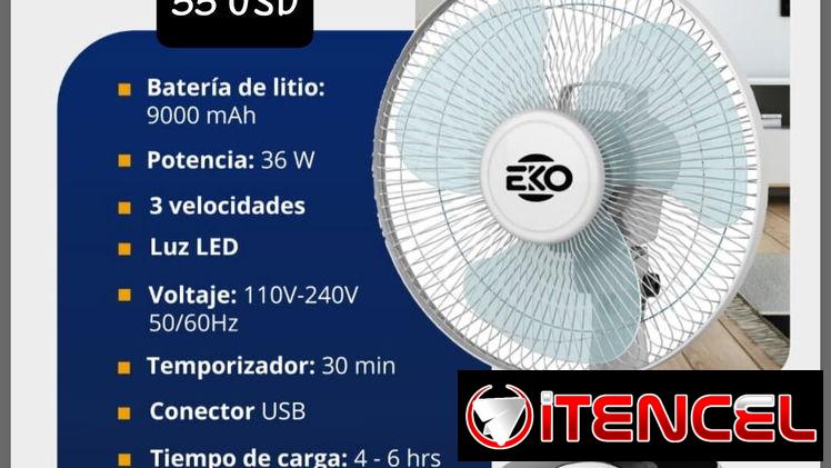 💨 VENTILADOR RECARGABLE DE MESA 🔴 EKO 🆗 9 000 mAh 💲 55 USD  🚛 DOMICILIO GRATIS EN TODA LA HABANA