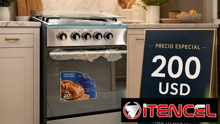Cocina de 4 hornillas con horno Royal