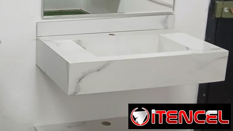 Muebles de dos secciones para baño con espejo