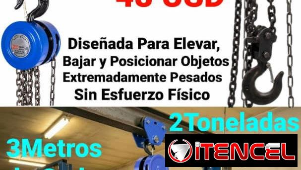 🏗️ ¡Polipasto Manual de Cadena “Señorita” – 2 Toneladas! – $48 USD
