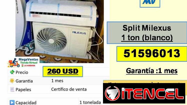 MV-613-Split Milexus 1 ton (blanco) …..260….51596013….Mensajería Costo Adicional