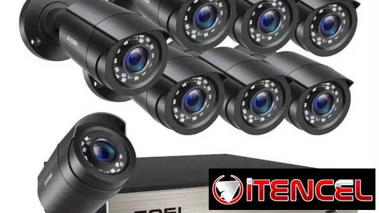 Cámaras de Seguridad, Sistema de vigilancia Zosi de 8 cámaras,Kit Seguridad Cámaras Vigilancia