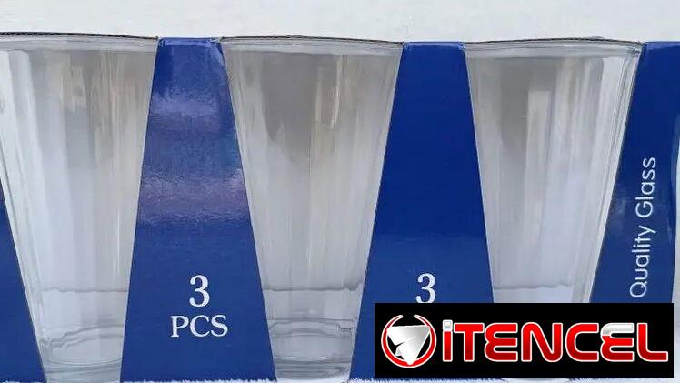 🧿Set de tres vasos de vidrio