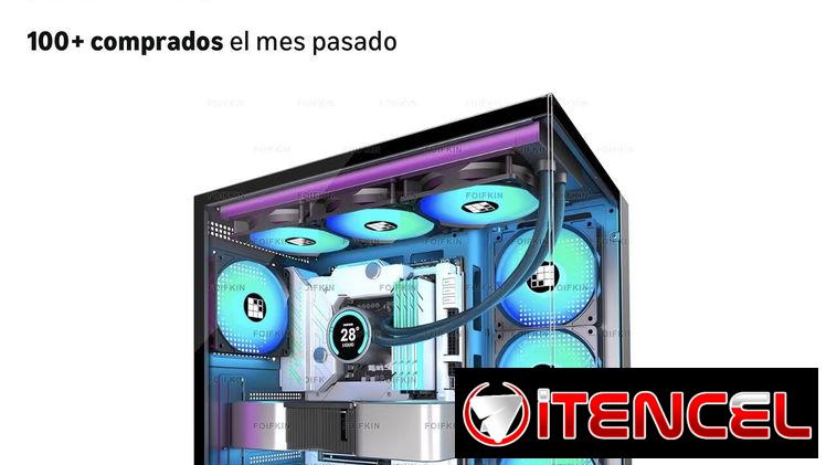 Estuche FOIFKIN F600 para PC – Con 7 Ventiladores ARGB PWM Pre-Instalados, Chasis para PC Gaming ATX de Torre Media, Vid