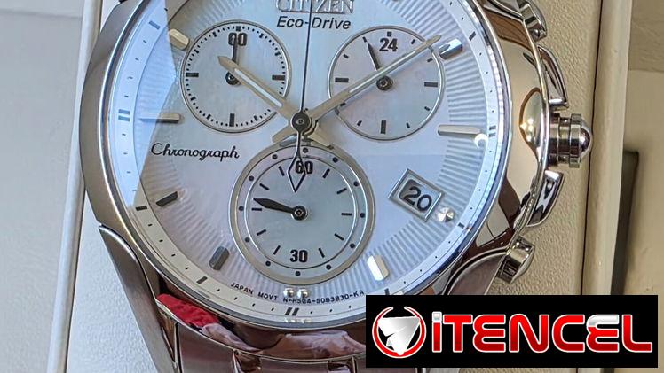 Citizen eco drive cronógrafo cara madre Perla cristal de Zafiro nuevo a estrenar