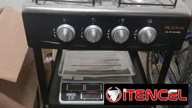 COCINA DE GAS DE CUATRO QUEMADORES MILEXUS CON ORGANIZADOR, ENTREGA DE FACTURA. VARIEDAD DE ELECTRODOMÉSTICOS, ETC