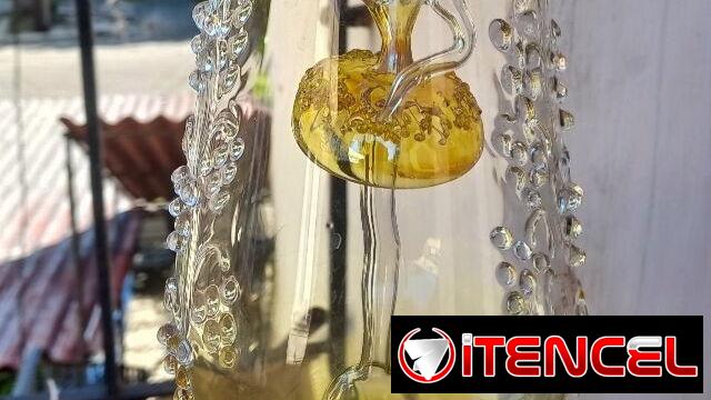 Copa de cristal soplado con bailarina Vintage Siglo pasado