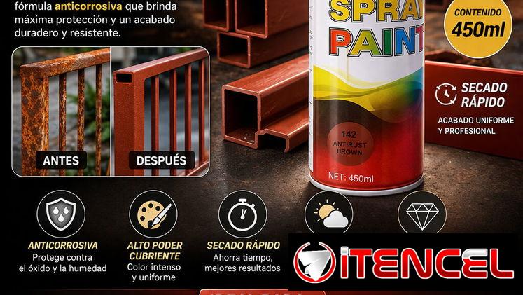 Sprays de Pintura anticorrosiva *tono: oxido rojo * 450ml ,3.50 usd o Cambio en cup /_59757936
