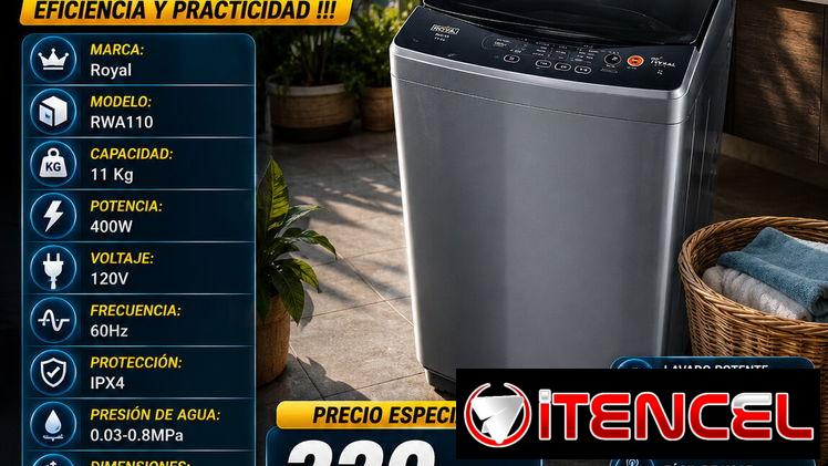 🎁11KG🎁LAVADORA AUTOMATICA ROYAL 11 KG. MENSAJERIA CON GARANTIA 6 MESES. 📲 54833699