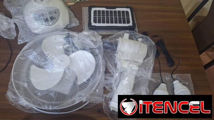 Ventiladores de mesa recargables con panel solar y cargador de corriente