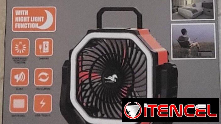 Ventilador lámpara recargable BUEN PRECIO, F6,20000mah,4veloc ,hasta 58horas dura carga llame53317308.nuevo.