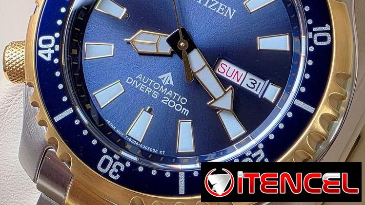 citizen promaster fugu driver automático, cristal zafiro,cumple con la norma iso como reloj de buceo wr 200 metros