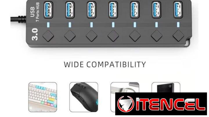 Hub USB 3.0 – 7 Puertos con Interruptores