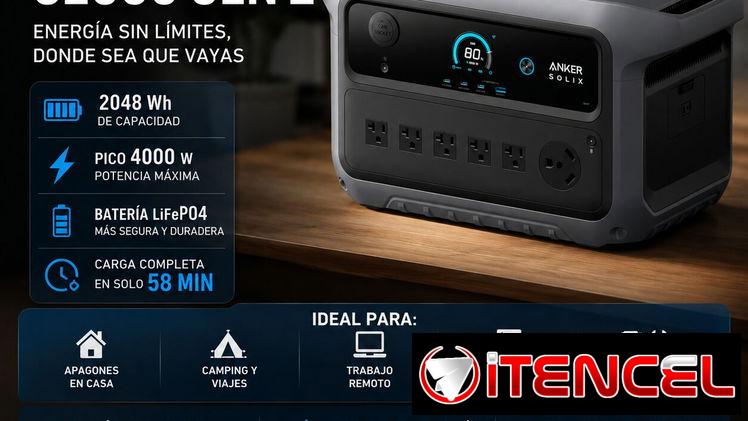 Anker SOLIX C2000 Gen 2 2048Wh | Planta Eléctrica Portátil 4000W Pico | LiFePO4 | +5355919946