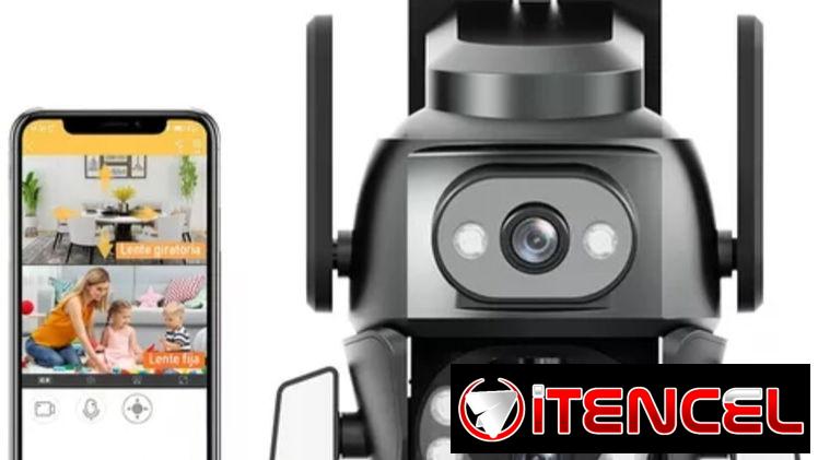 Doble camara de seguridad con alarma y sensor de movimiento