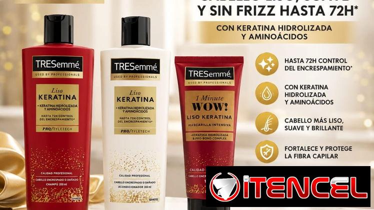 SET TRESEMME LISO KERATINA. SHAMPOO, ACONDICIONADOR Y MASCARILLA INTENSIVA