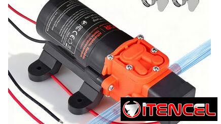 Bomba Presurizadora VEVOR 1.2 GPM 80 PSI 12V DC Autocebante Diafragma 2 Cámaras Para RV Riego Negro