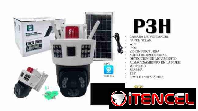 Cámara de seguridad con panel solar P3H