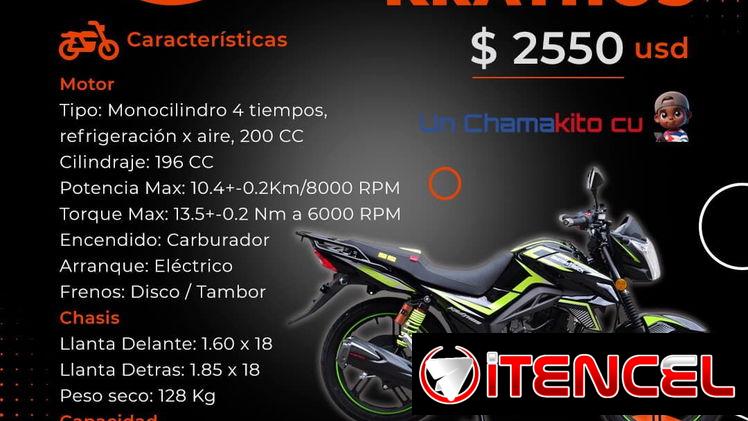 🛵 MUY DEPORTIVA 🛵 MOTO KRATHOS 200CC. ENTREGAMOS CON FACTURAS Y GARANTÍA. 100% ACTA PARQ INSCRIBIR. 54833699