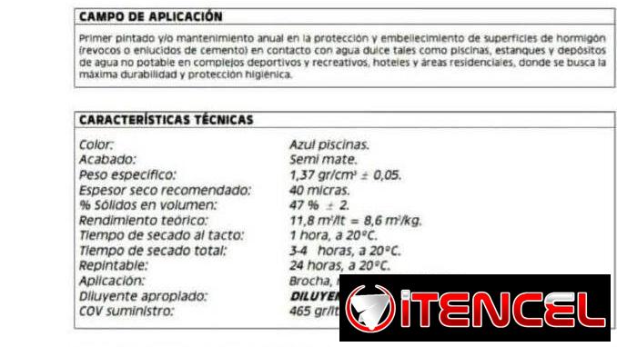Pintura para piscina 4 litros euroquimica linea industrial importada de España