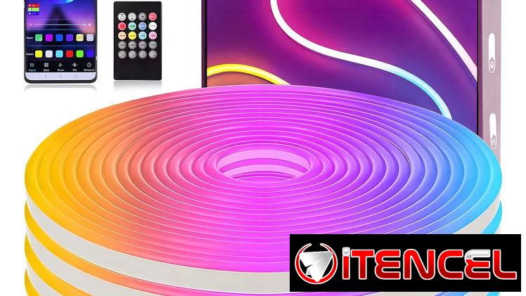 Tira de luz de neón impermeable para exteriores de 20M con control remoto
