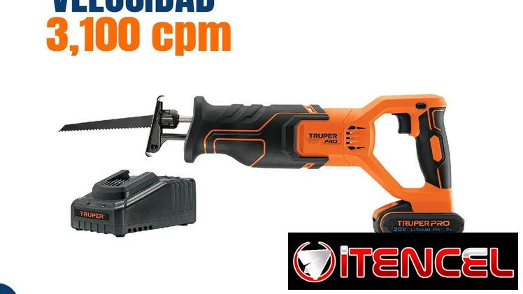 Sierra Sable Inalámbrica, 20 V, 1 batería de 2Ah Truper