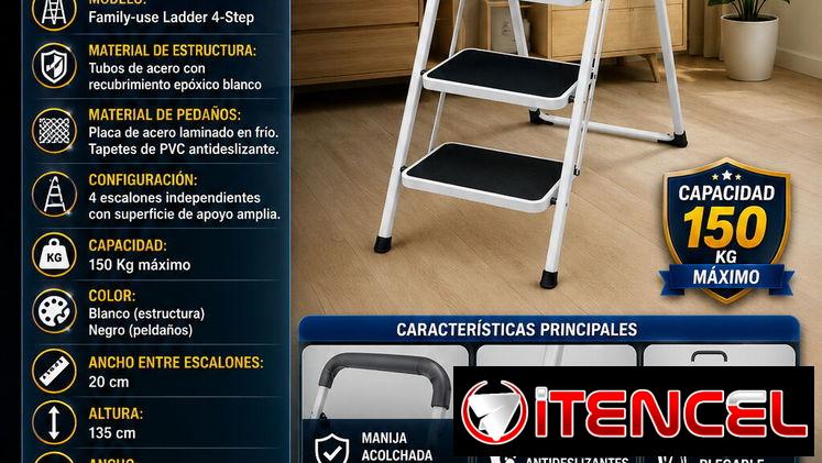 🪜ESCALERA🪜 PLEGABLE DE 4 NIVELES. MENSAJERIA CON FACTURA Y GARANTIA. TL 54833699