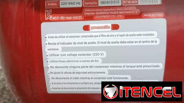 Compresor de aire nuevo de 25 L 220v 350 usd