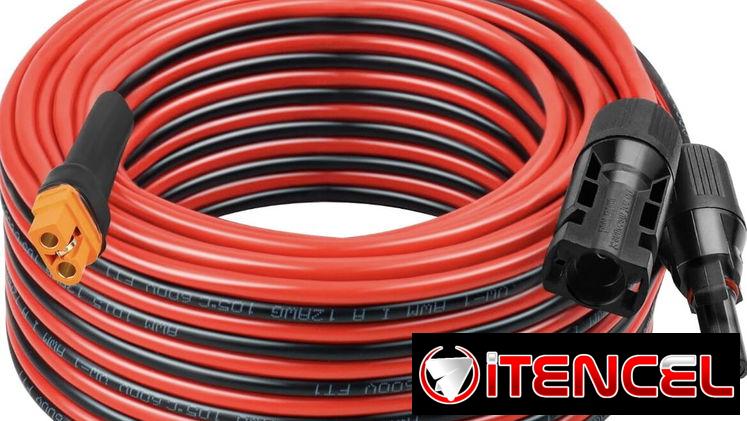 Cable Solar XT60i Original de 11m Calibre 10AWG para Ecoflow, Bluetti, Anker