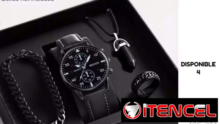 Set de Reloj Hombre 4 piezas CUARZO