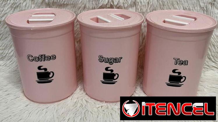 Set de 3 envases de almacenamiento  (Café, azúcar y té) en 3300 cup