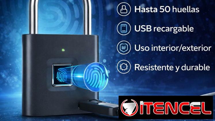 * Candado de huellas biòmetricas con llave de emergencia