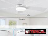 Ventilador de techo moderno Depuley 42 pulgadas 5 aspas, LUCES LED (3 MODO DE ILUMINACIÓN) NEGRO Y BLANCO