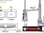 Mezcladora monomando para fregadero de cuello extensible HURRAN en acero inoxidable, acabado en niquel cepillado