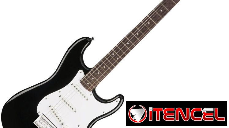 Guitarra Fender Squier Bullet negra taba blanca