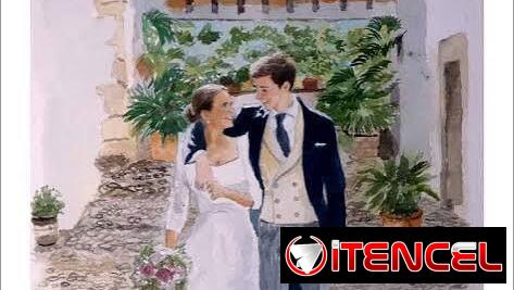 Retratos de bodas por encargo. CUADROS EN LIENZO