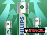 PHILIPS Paquete de 4 Pilas AA Recargables de 1.2V Ni-Mh 2500Mah