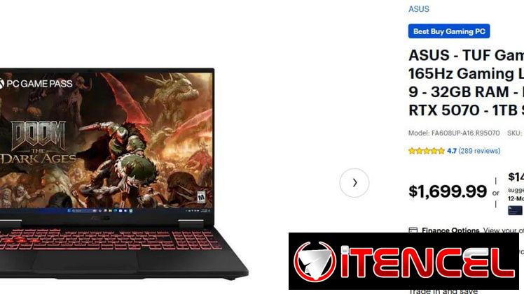 Laptop Asus FA608-NVIDIA GeForce RTX 5070 8GB