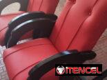 Sillones tapizados y butacas curvas