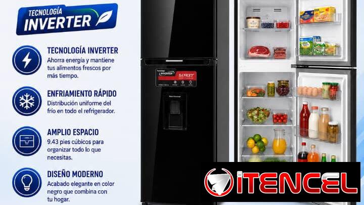 ​🔥 ¡PRECIO ESPECIAL! Refrigerador SANKEY Inverter 9.43 Pies Nuevos + Mensajería
