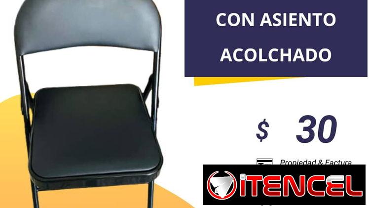 Silla plegable con asiento acolchado